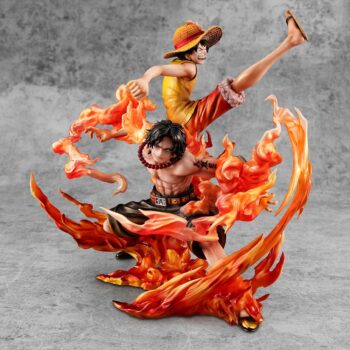 MEGAHOUSE One Piece P.O.P NEO-Maximum PVC Statue - Luffy & Ace Bond between brothers 20th Limited Ver. 25 cm