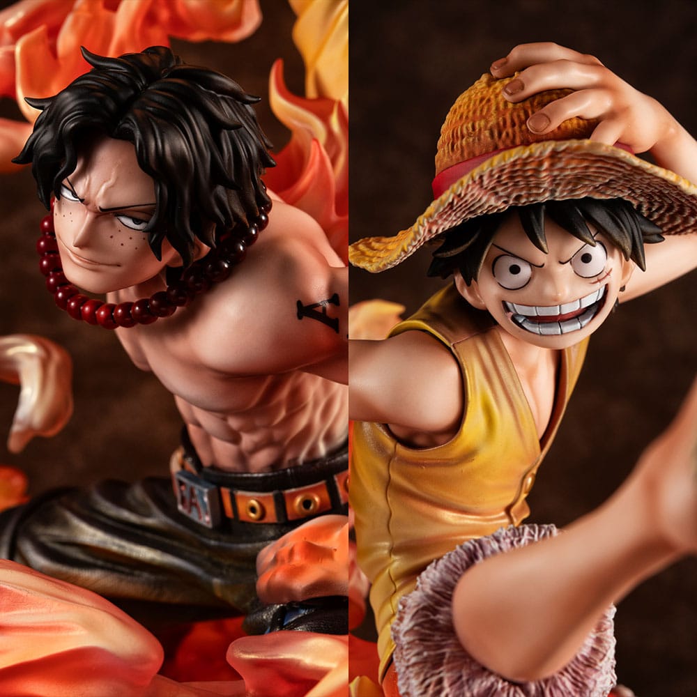 MEGAHOUSE One Piece P.O.P NEO-Maximum PVC Statue - Luffy & Ace Bond between brothers 20th Limited Ver. 25 cm - immagine 2