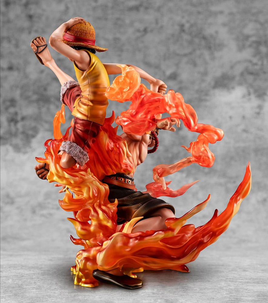 MEGAHOUSE One Piece P.O.P NEO-Maximum PVC Statue - Luffy & Ace Bond between brothers 20th Limited Ver. 25 cm - immagine 4