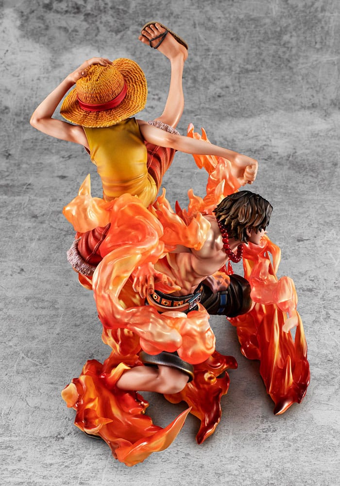 MEGAHOUSE One Piece P.O.P NEO-Maximum PVC Statue - Luffy & Ace Bond between brothers 20th Limited Ver. 25 cm - immagine 5
