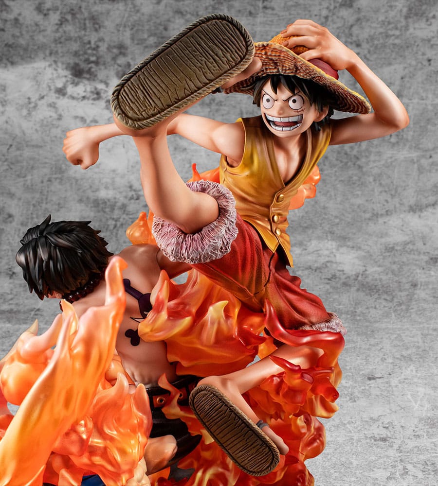 MEGAHOUSE One Piece P.O.P NEO-Maximum PVC Statue - Luffy & Ace Bond between brothers 20th Limited Ver. 25 cm - immagine 6
