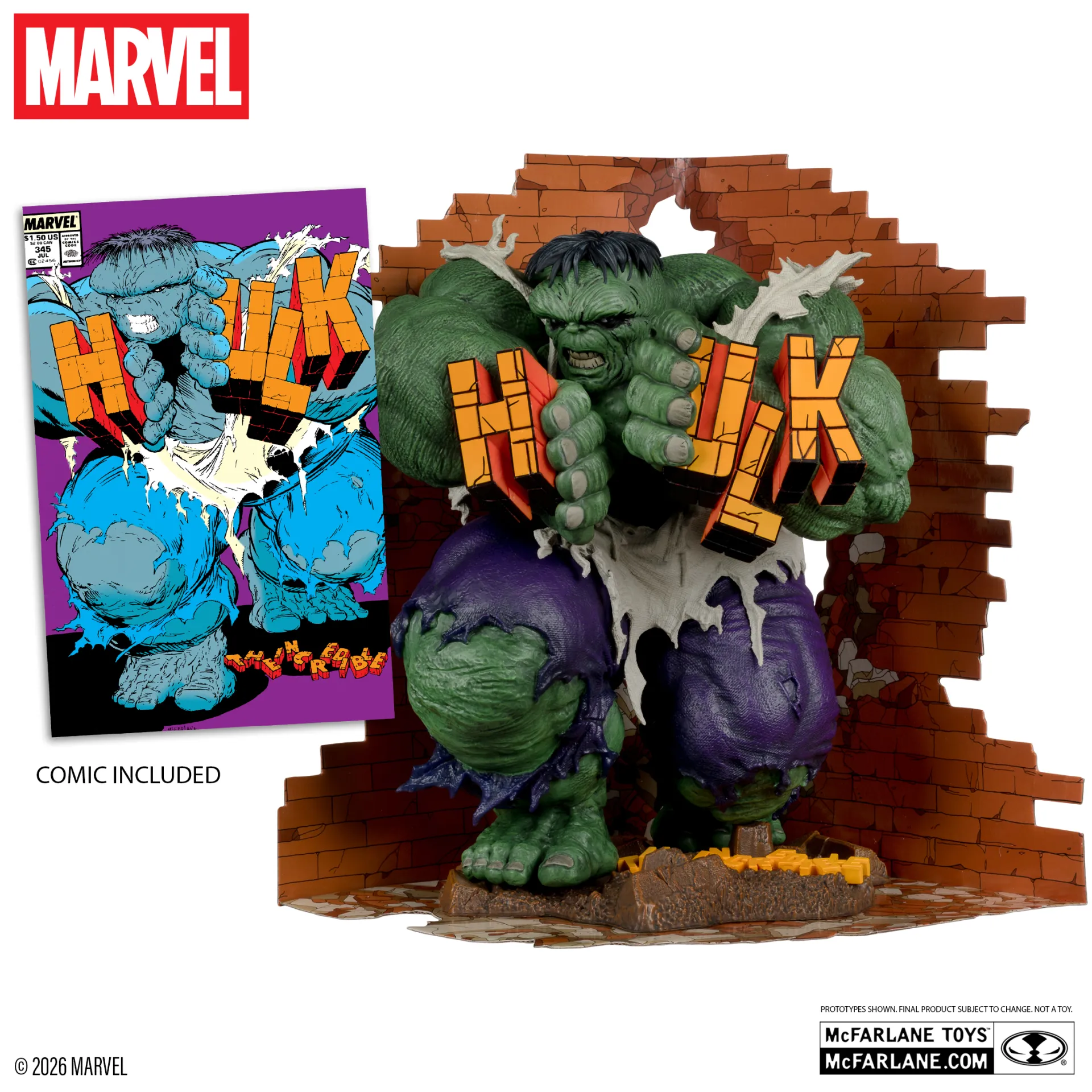 McFarlane Toys - Marvel Collection PVC Statue 1/6 - The Incredible Hulk Green Variant Figure (The Incredible Hulk #345) 25 cm - immagine 4