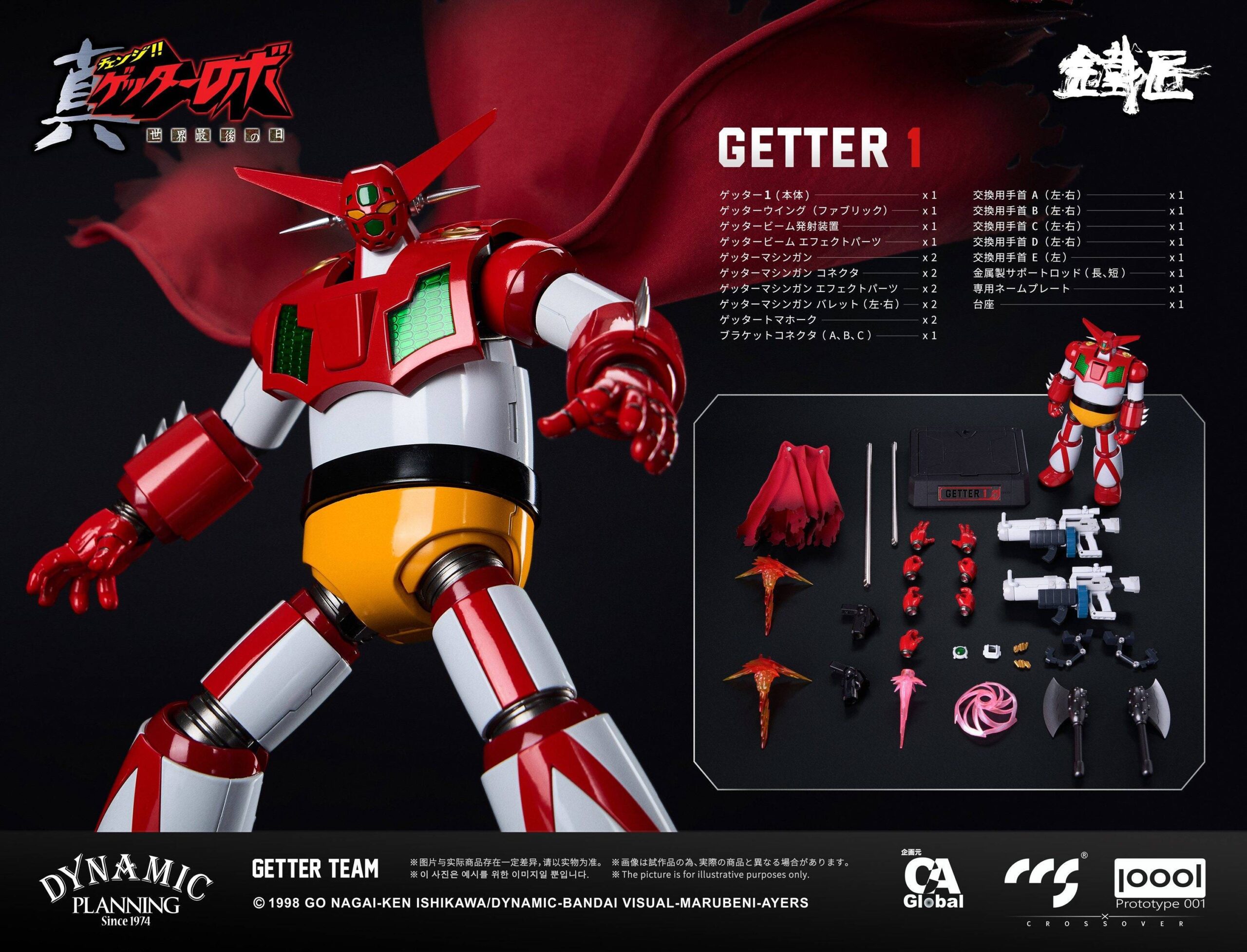 CCS TOYS x Prototype 001 Cheoljang Series Getter Robo Armageddon - Getter Team Set - immagine 8
