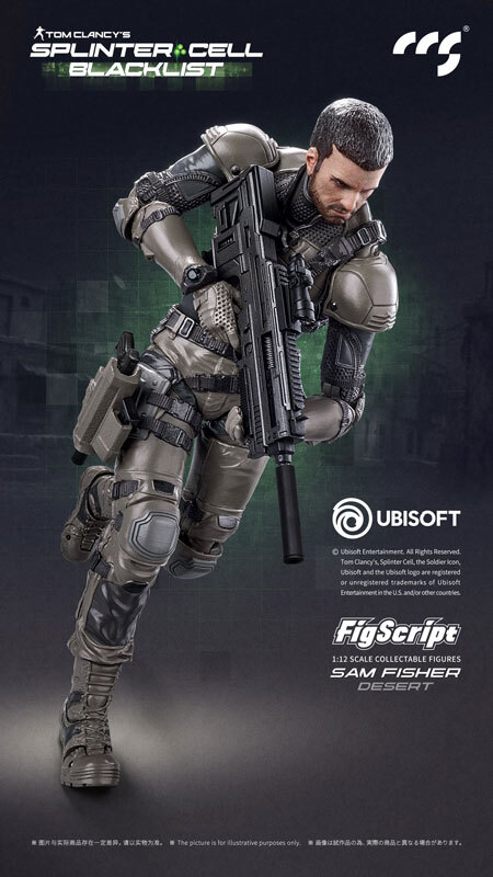 CCS TOYS FigScript Splinter Cell - Sam Fisher: Desert Version Action Figure 17 cm - immagine 4