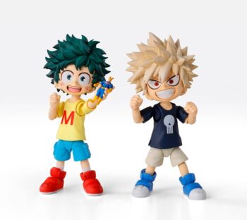 BANDAI My Hero Academia S.H.Figuarts Action Figure - Izuku Midoriya & Katsuki Bakugo -Childhood Set- 9 cm
