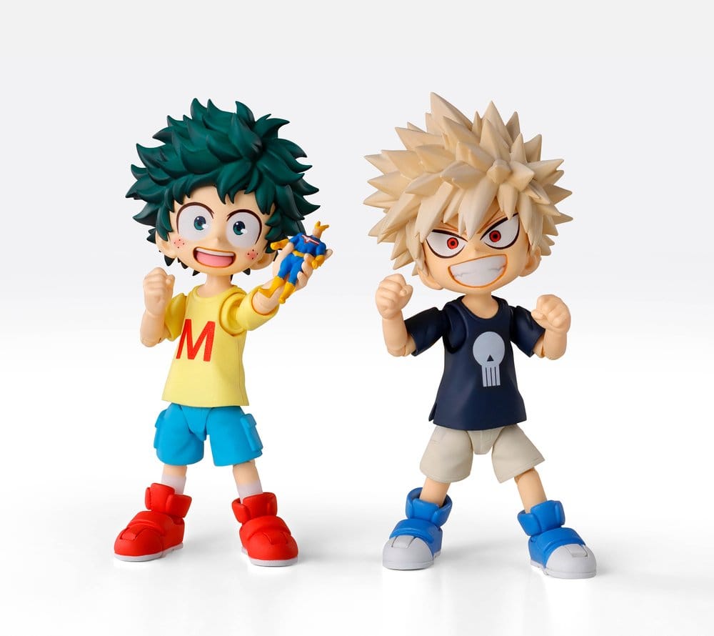 BANDAI My Hero Academia S.H.Figuarts Action Figure - Izuku Midoriya & Katsuki Bakugo -Childhood Set- 9 cm
