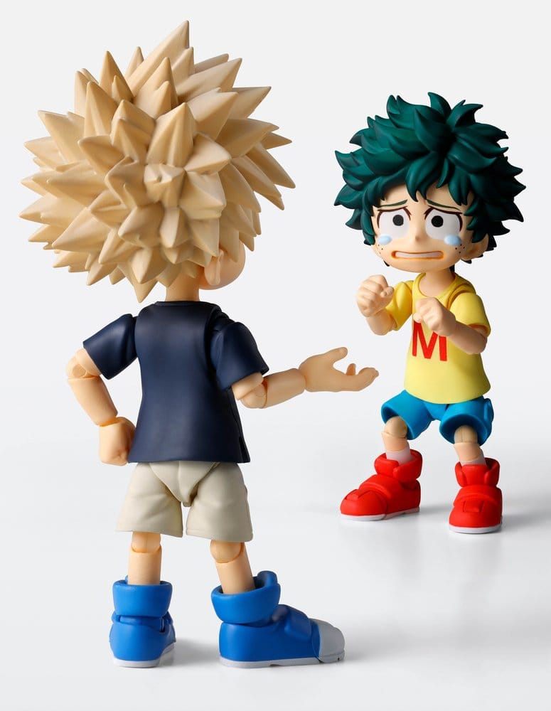 BANDAI My Hero Academia S.H.Figuarts Action Figure - Izuku Midoriya & Katsuki Bakugo -Childhood Set- 9 cm - immagine 7
