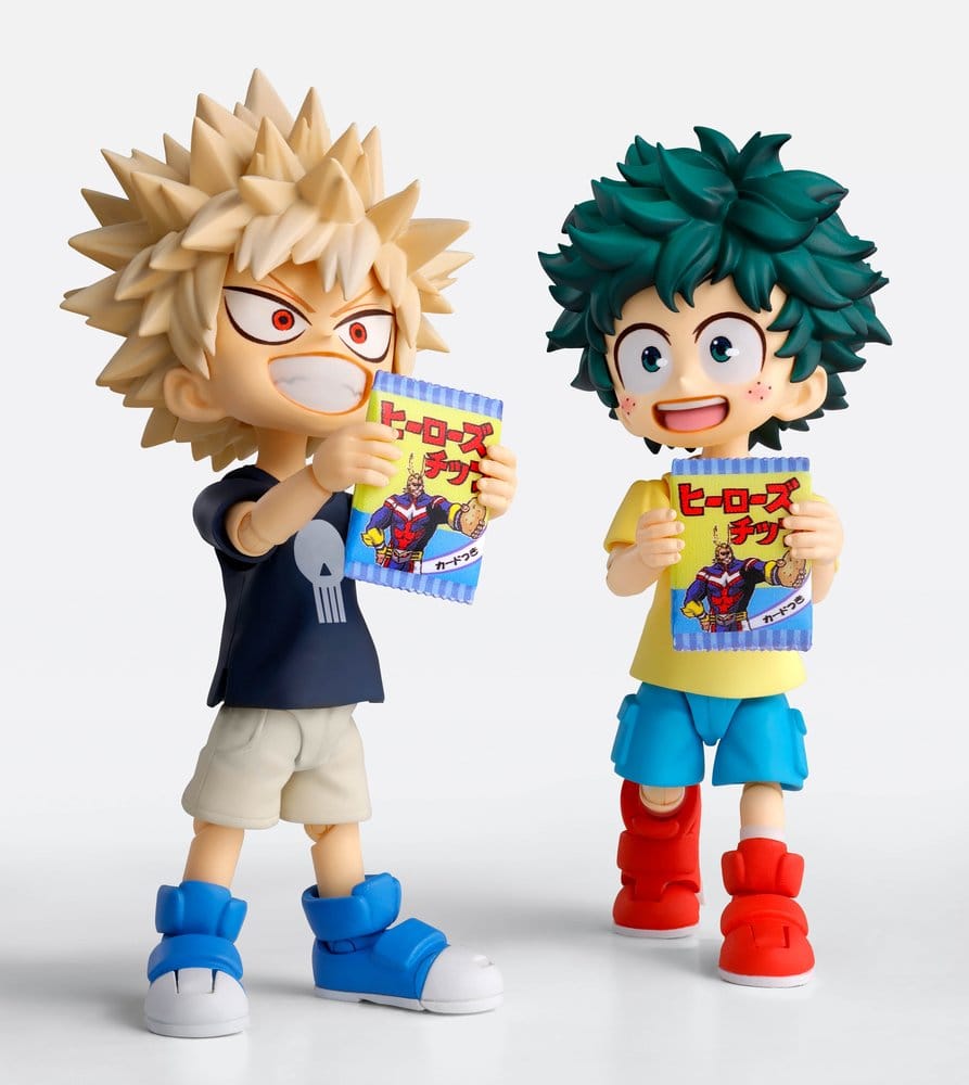 BANDAI My Hero Academia S.H.Figuarts Action Figure - Izuku Midoriya & Katsuki Bakugo -Childhood Set- 9 cm - immagine 8