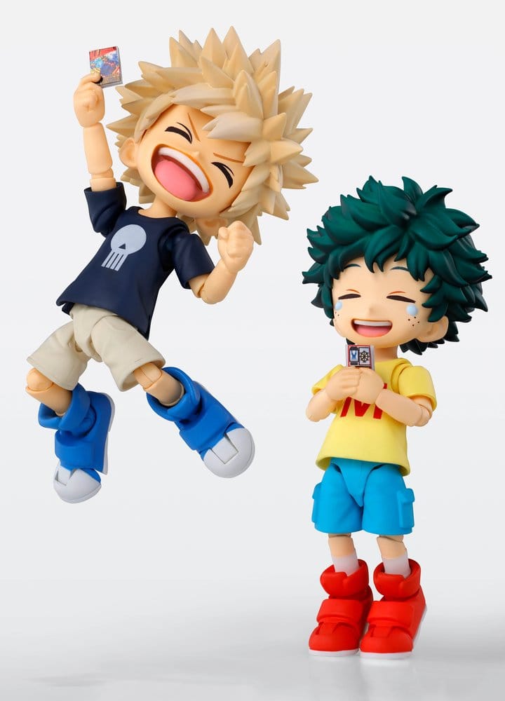 BANDAI My Hero Academia S.H.Figuarts Action Figure - Izuku Midoriya & Katsuki Bakugo -Childhood Set- 9 cm - immagine 9